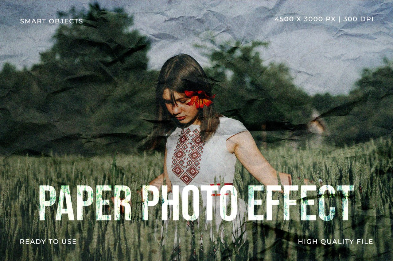 Paper Photo Effect - Realistic Wrinkled Paper