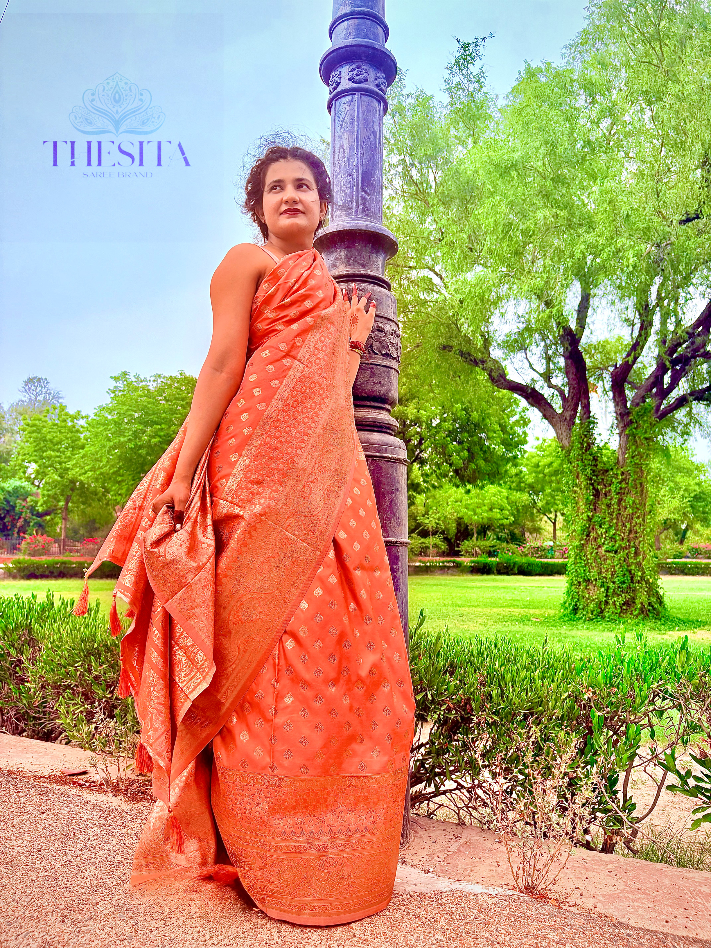 Elegant Peach Silk Saree