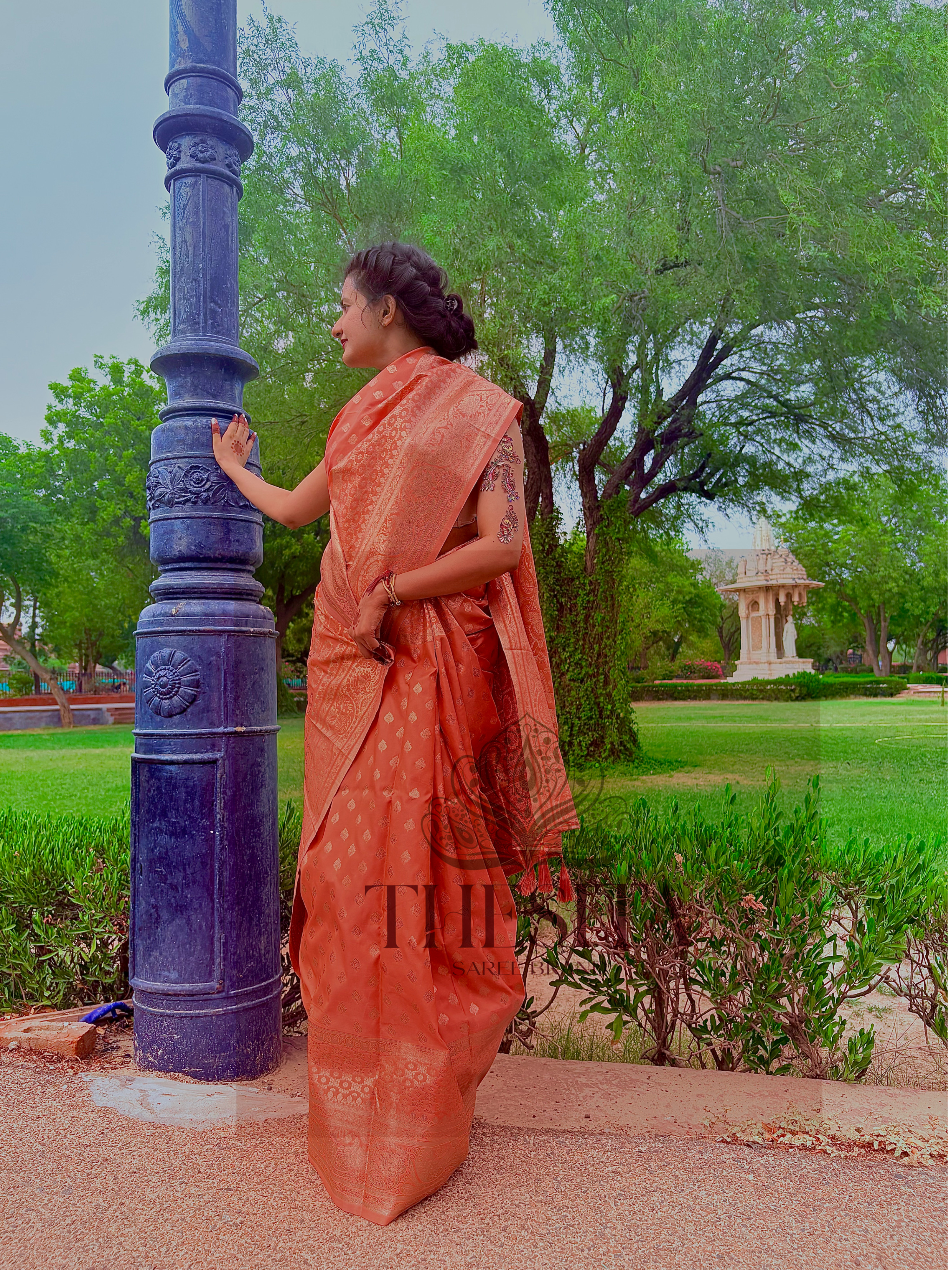 Elegant Peach Silk Saree