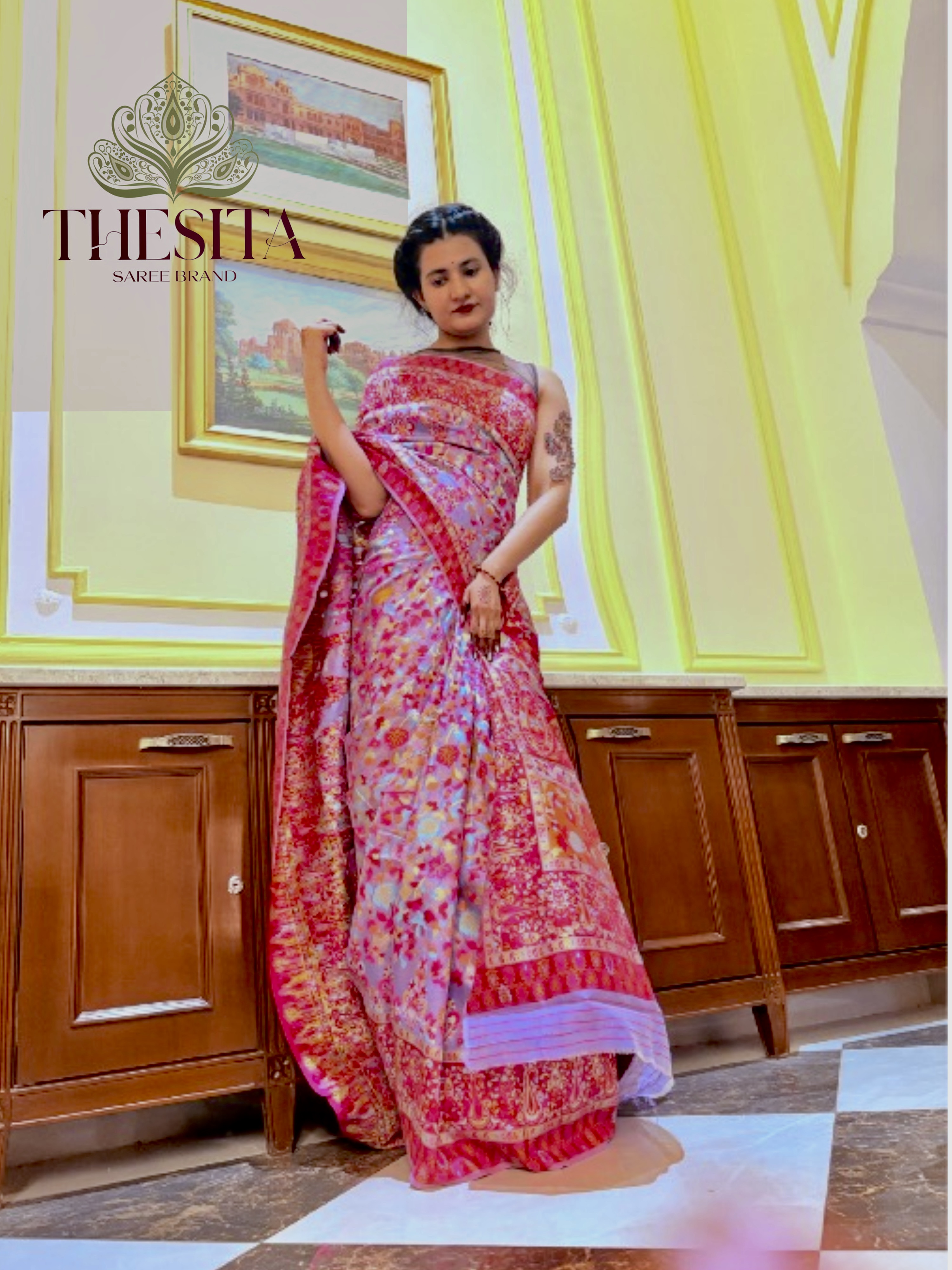 Banarasi Handloom Silk Saree - Elegant Floral Sari