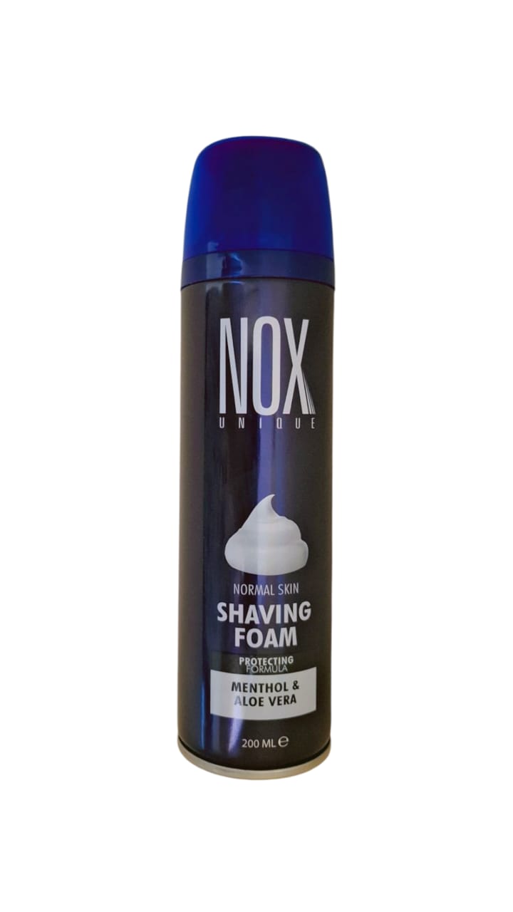 Nox Unique  Normal  Skin Shaving Foam Menthol & Aloe Vera 200ml