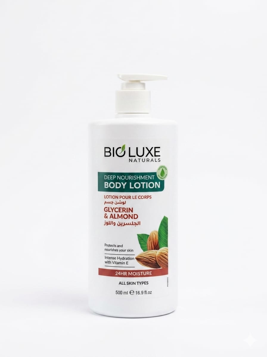 Bioluxe Naturals (Deep Nourshment)Body Lotion Glycerin & Almond 500ML