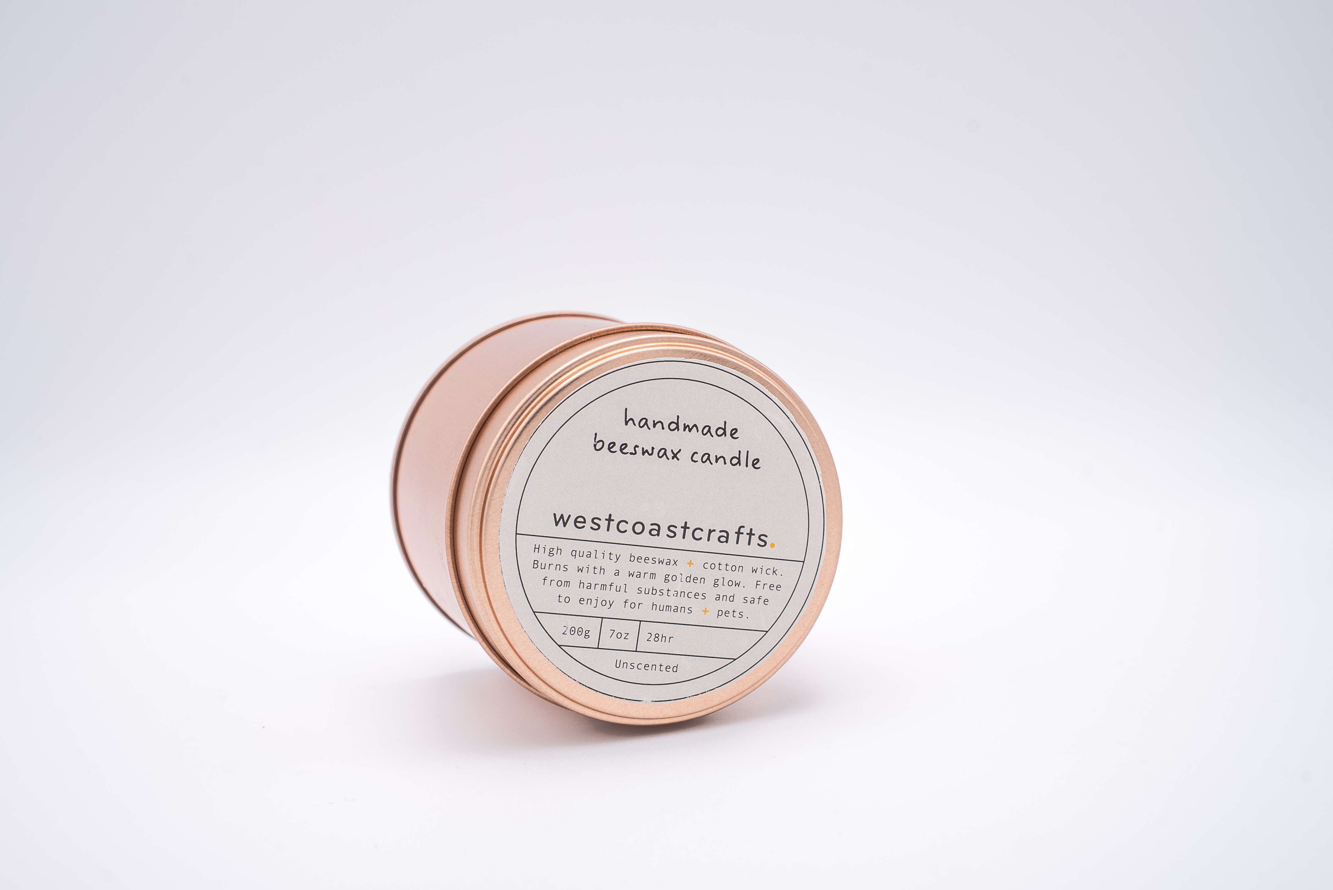 Hand-Poured Beeswax Candle Tin — Large (28 Hour Burn)