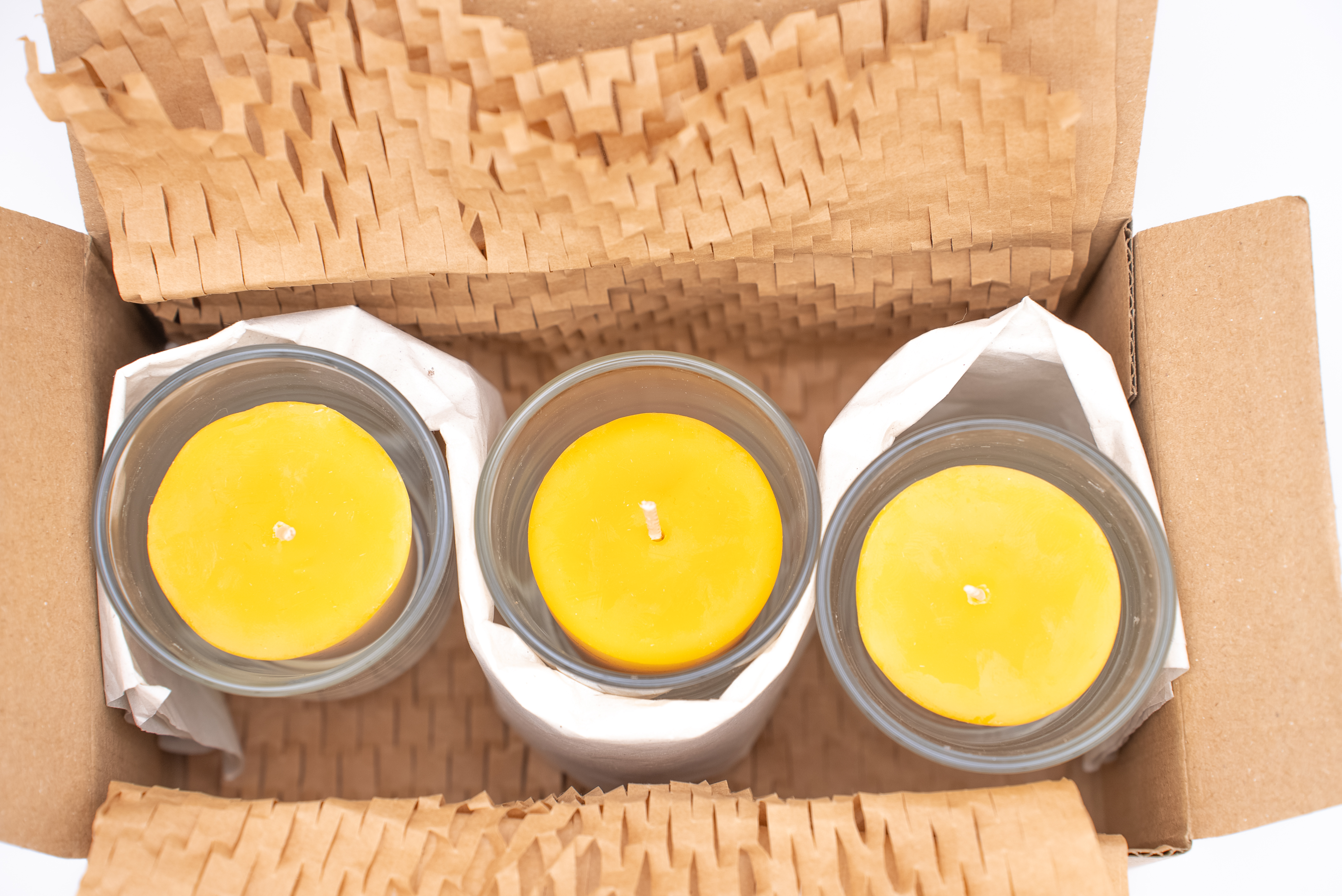 3 Votive Beeswax Candles in Glass · 12 hrs 