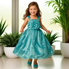 Turquoise Flower Girl Dress