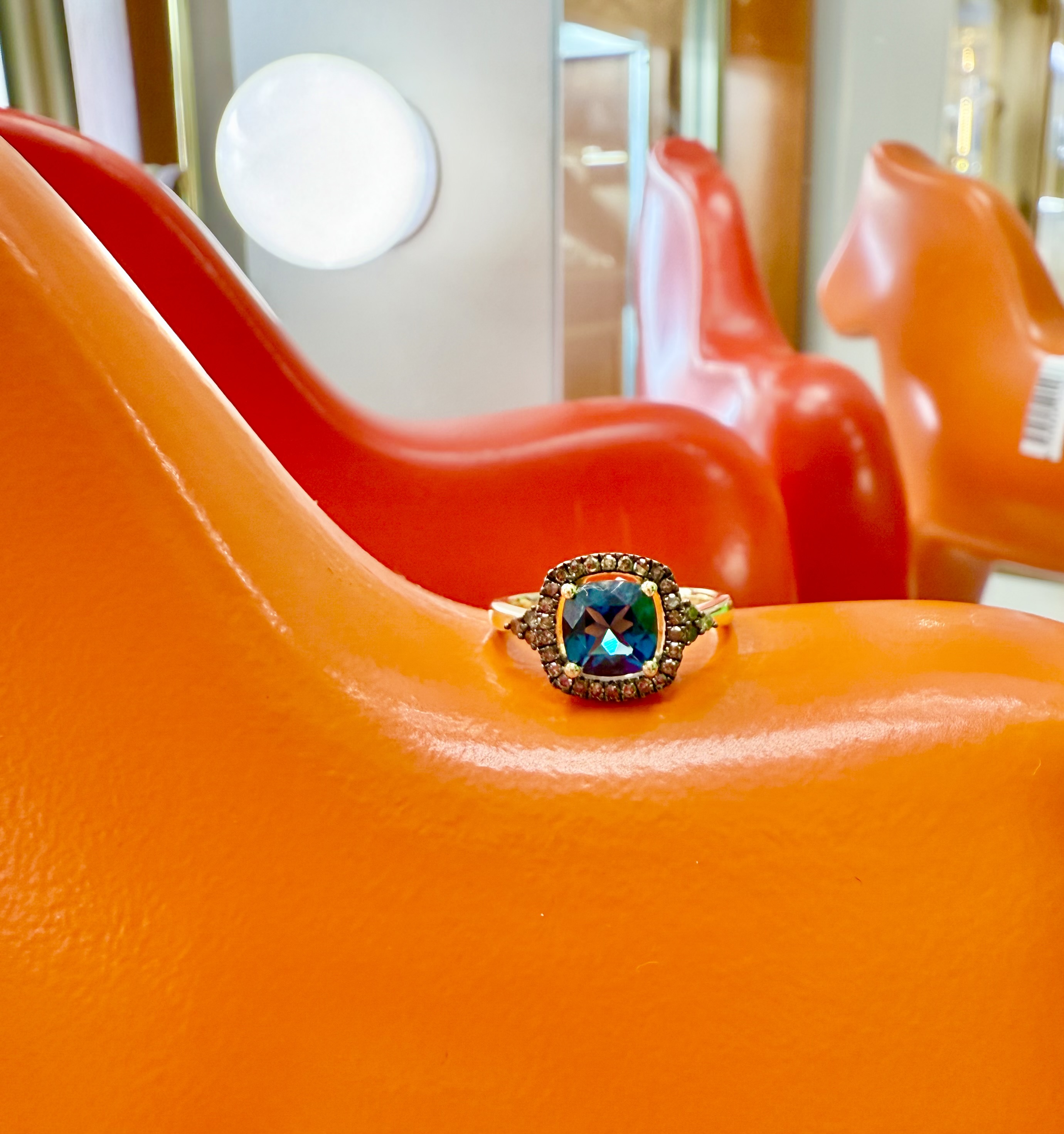 Pierścionek London Blue Topaz i Diamenty