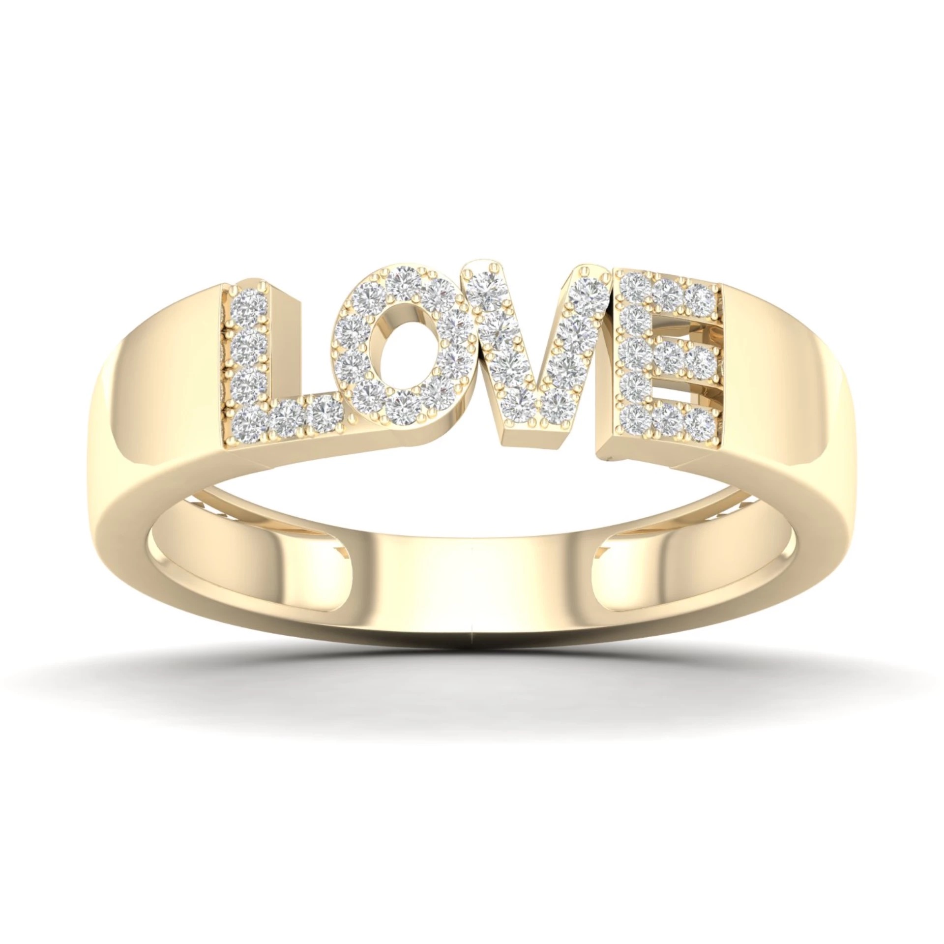 Pierścionek LOVE z diamentami