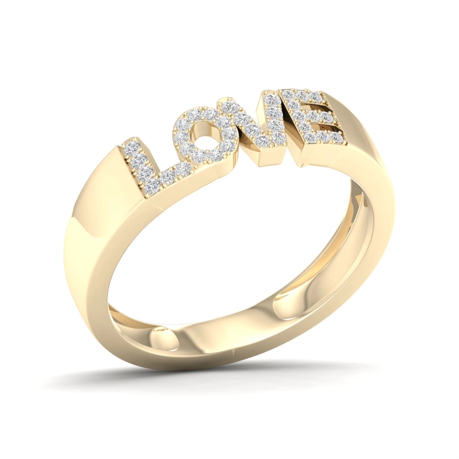 Pierścionek LOVE z diamentami