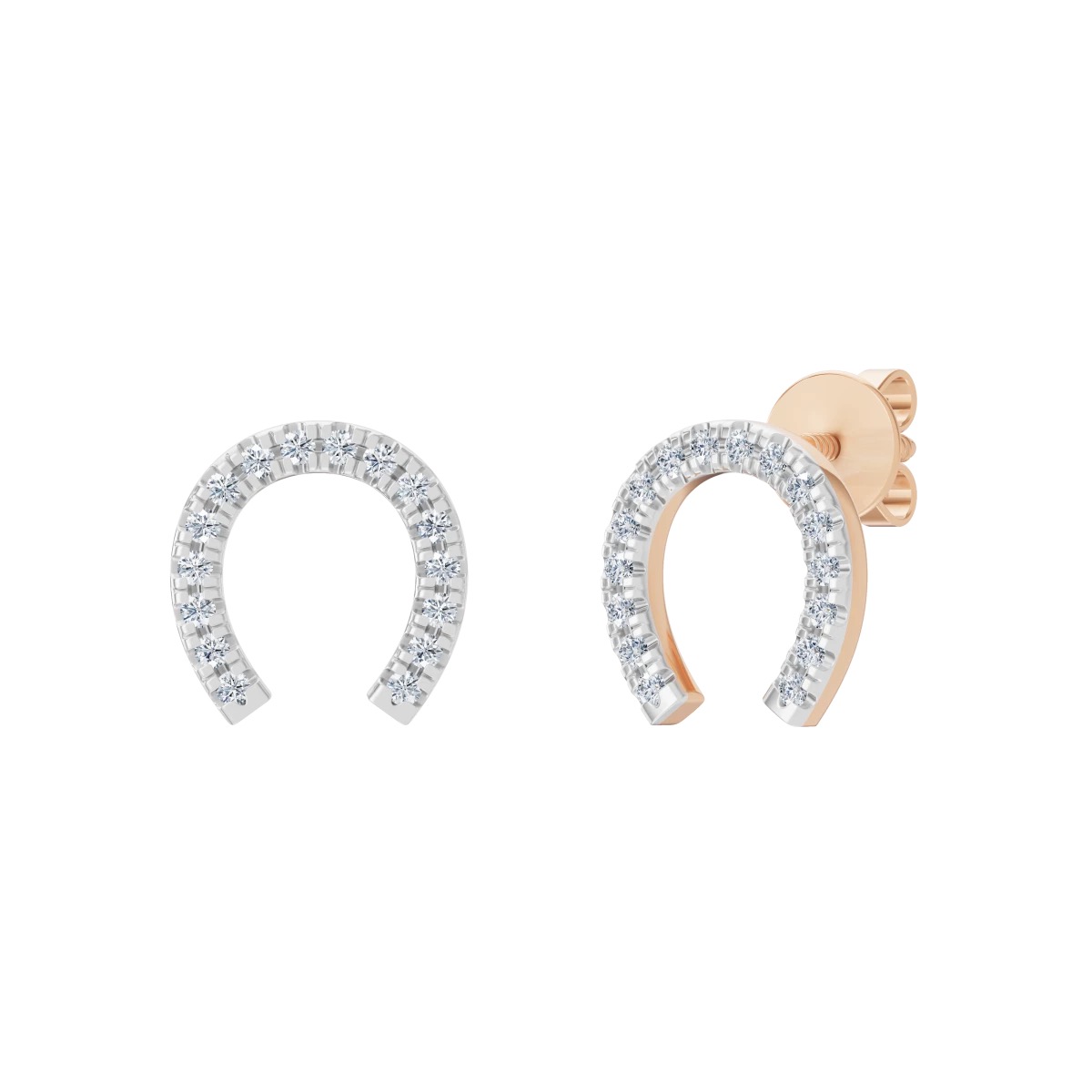 Kolczyki złote PODKOWY z Diamentami 