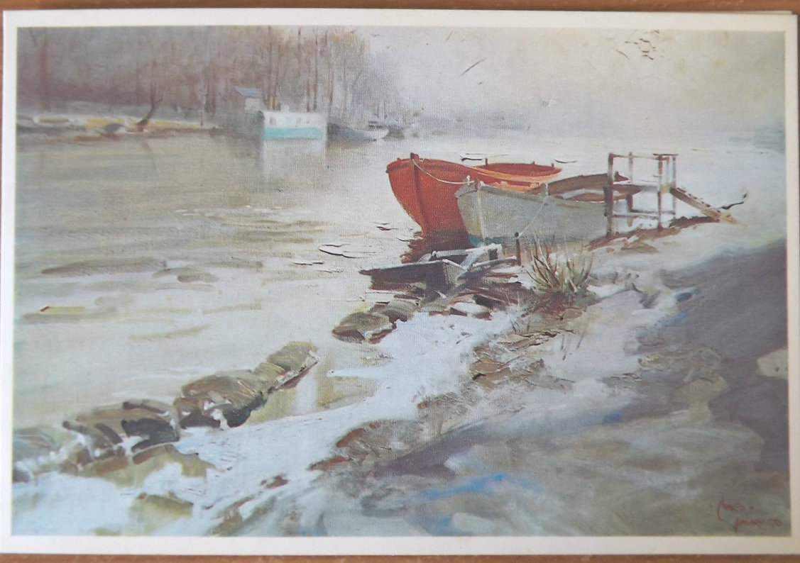 The River in Winter Christmas Card | Cuneo Fine Arts