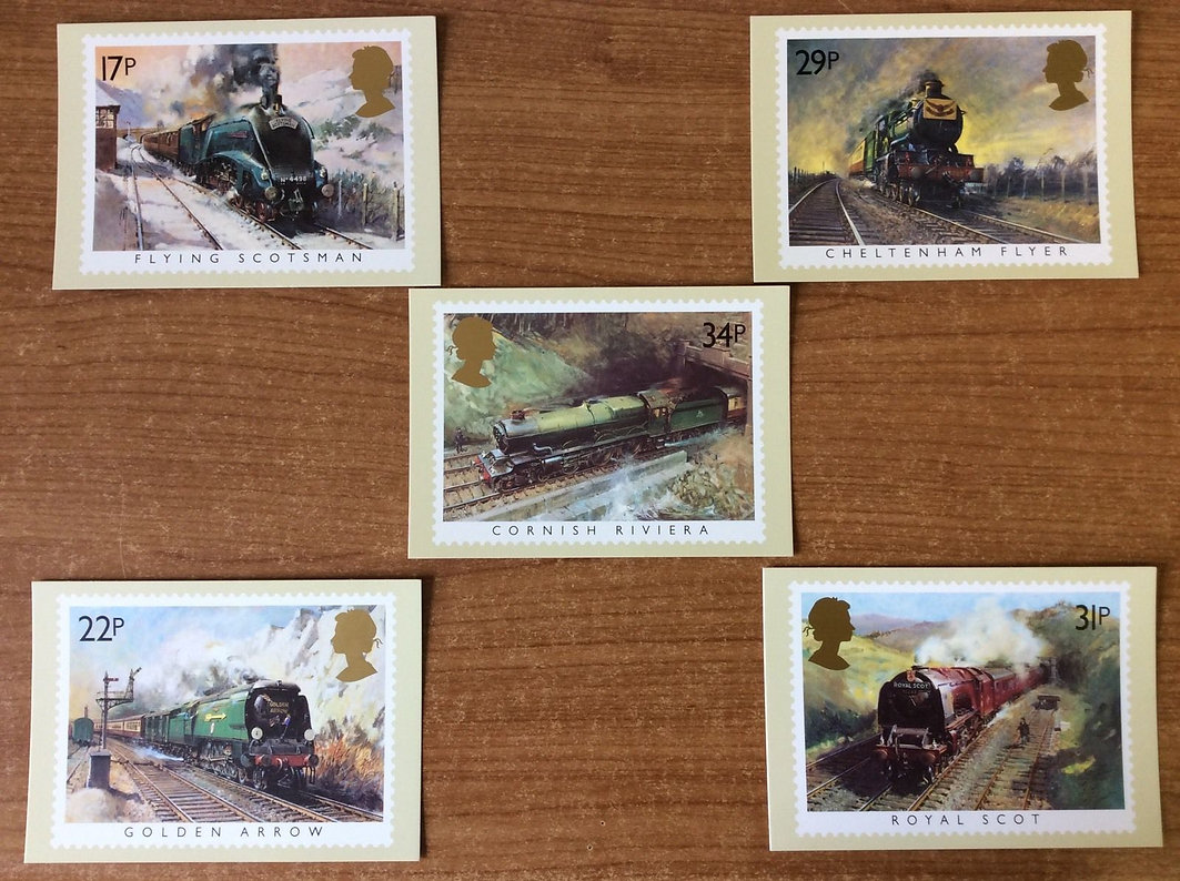 Set of 5 Famous Train Stamp | Cuneo Fine Arts