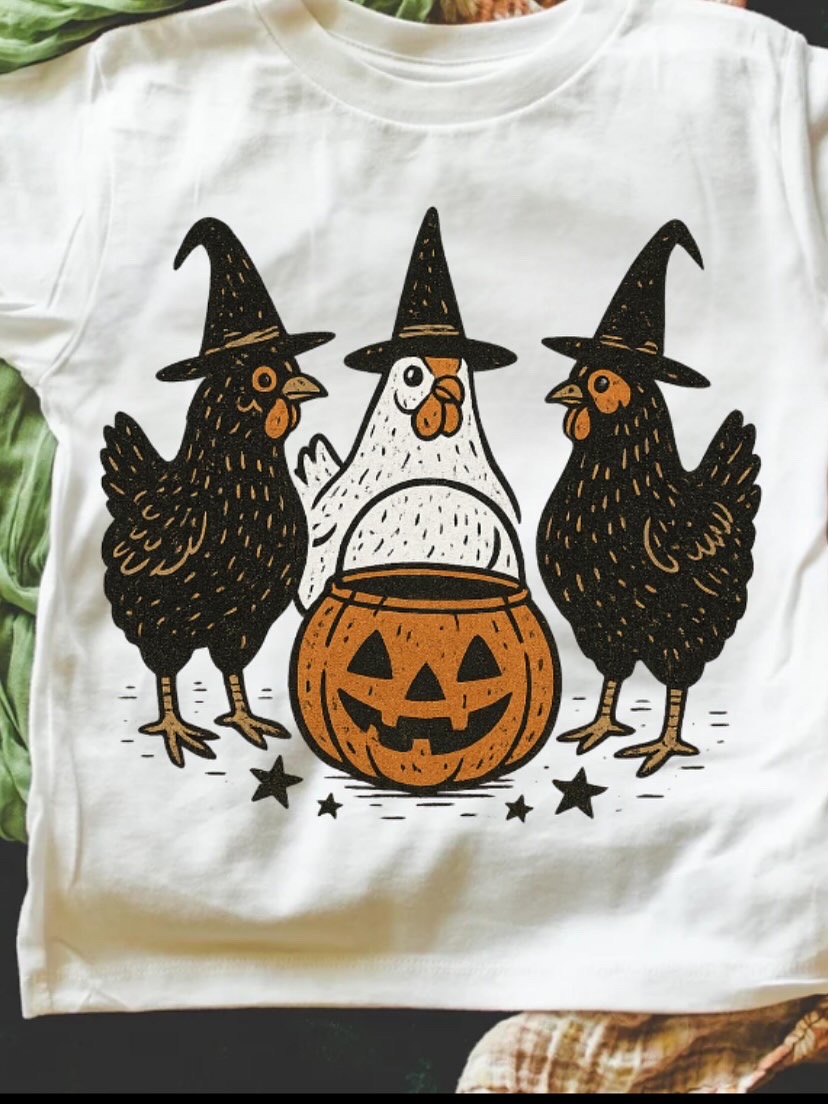 Halloween Chicken Witch T-Shirt