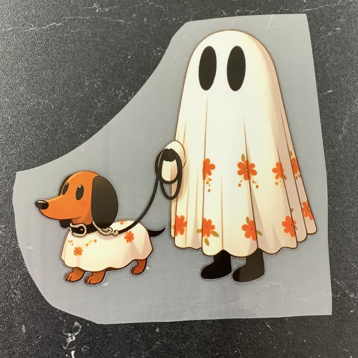 Cute Ghost and Dog pocket print