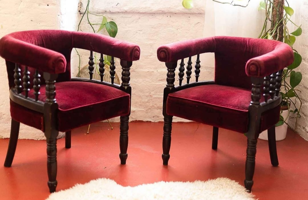 (Pair)1980s club chairs