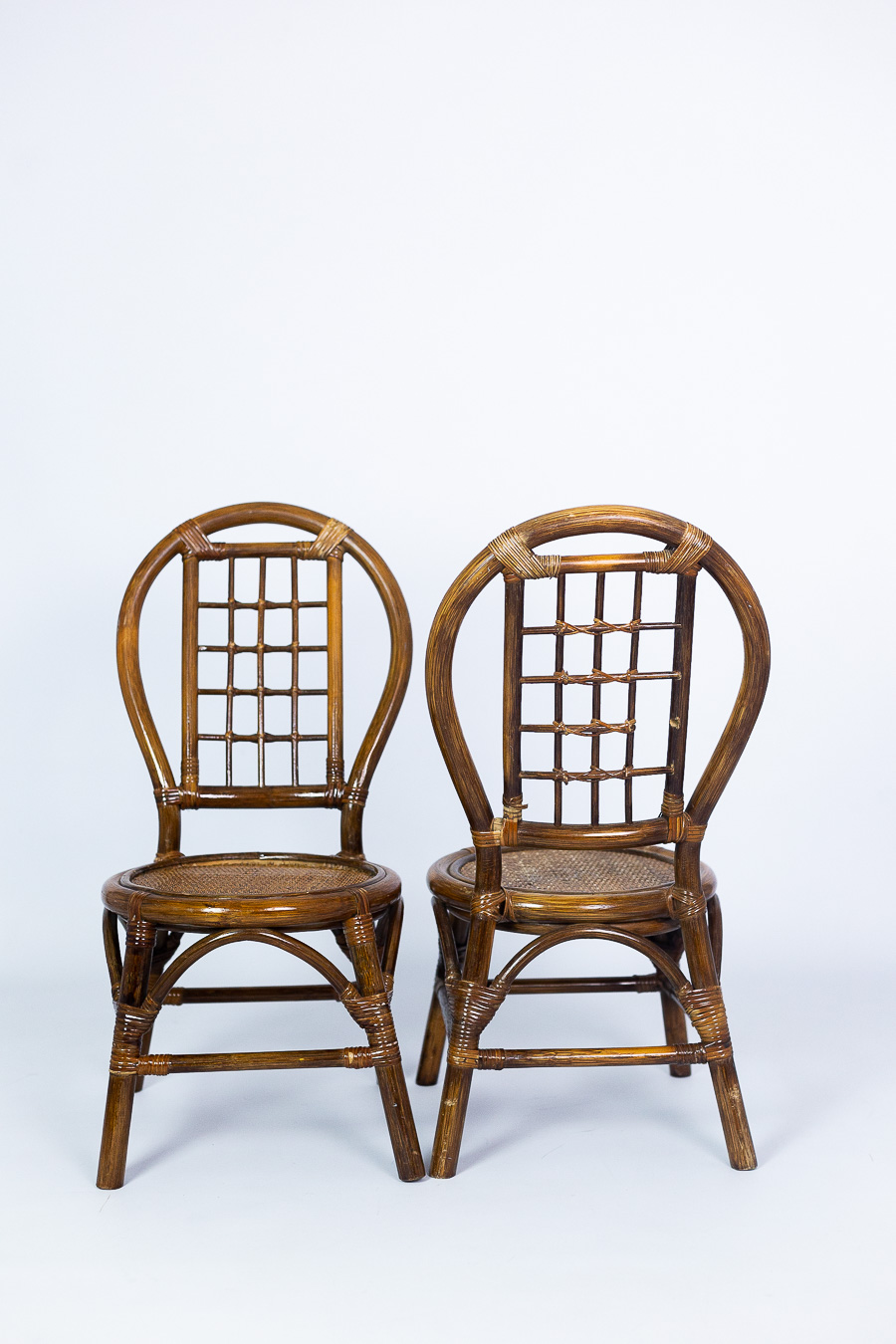 Pair of Vintage 1960s Bamboo & Cane