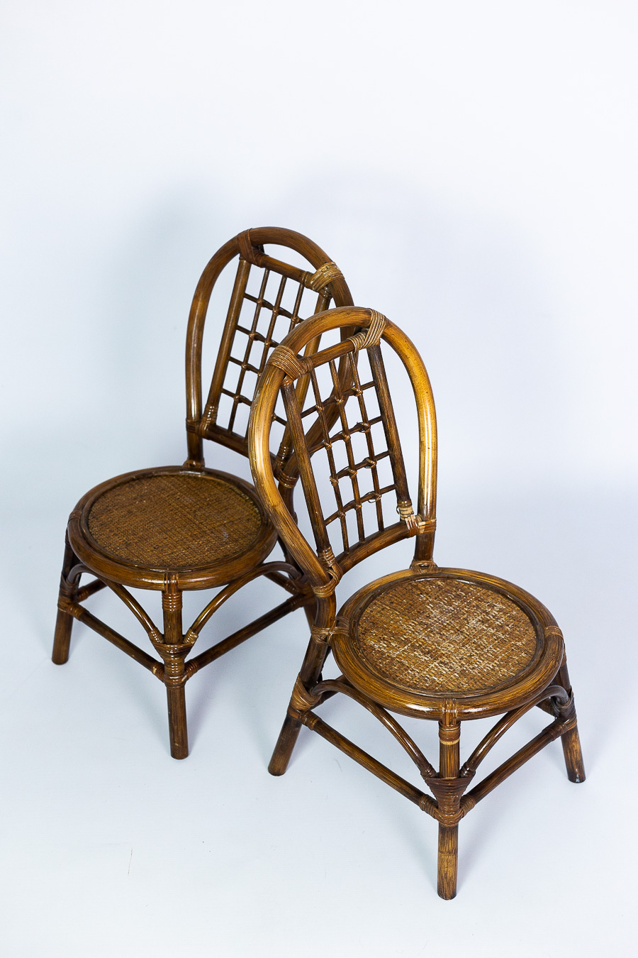 Pair of Vintage 1960s Bamboo & Cane