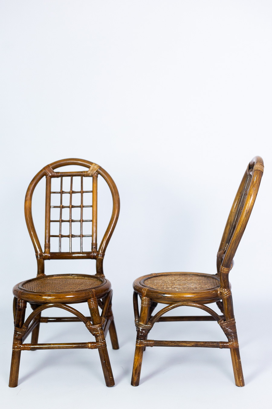 Pair of Vintage 1960s Bamboo & Cane