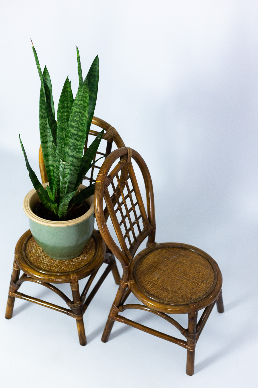 Pair of Vintage 1960s Bamboo & Cane