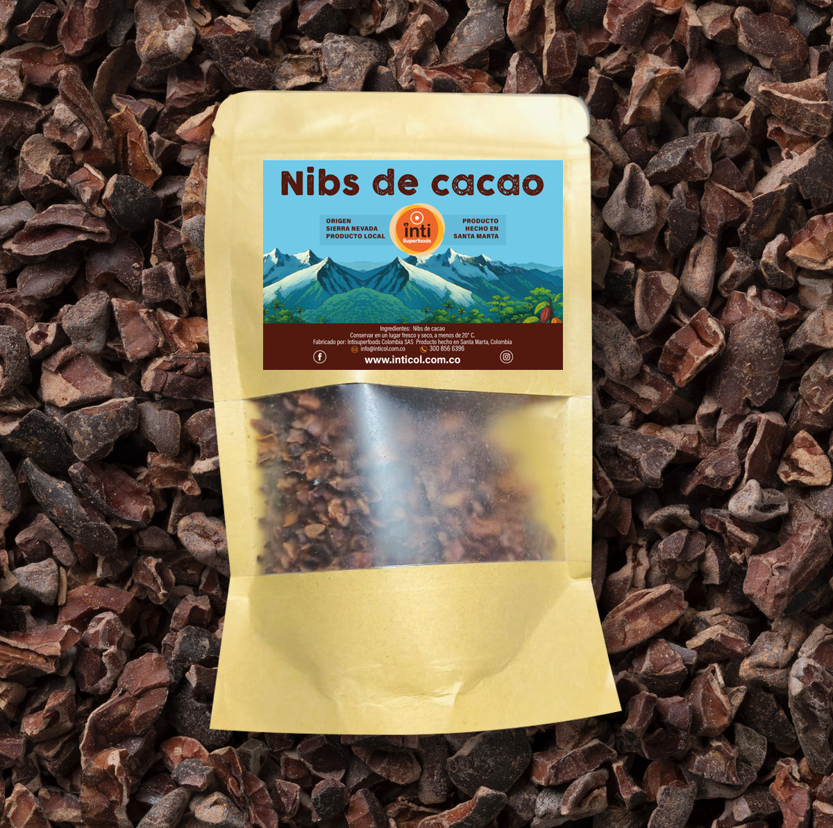 Nibs de cacao, 100 gramos