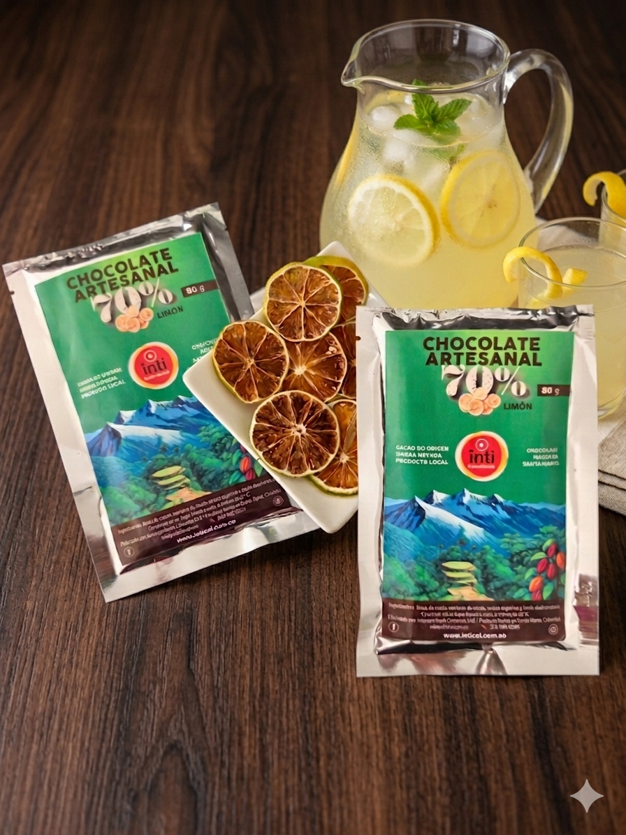 Chocolate artesanal 70% con limón