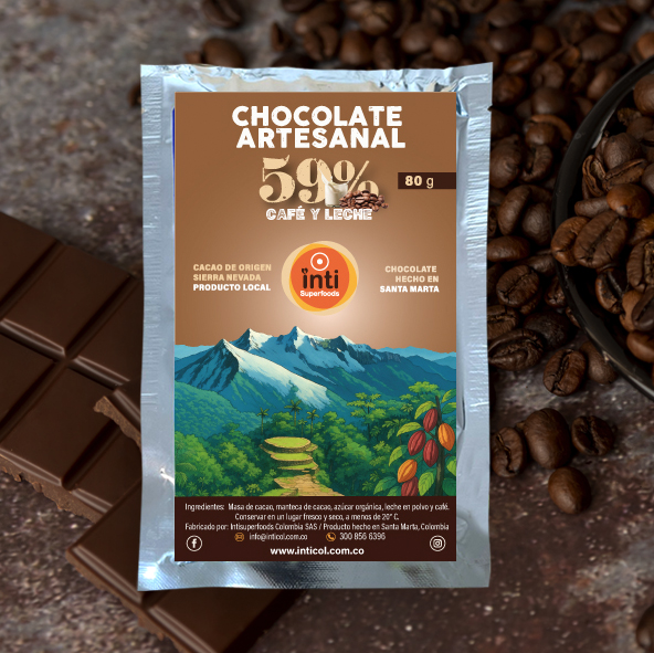 Chocolate artesanal 59% café y leche