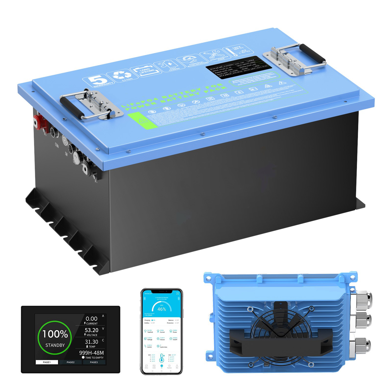 51.2V 100AH  105AH Deep Cycle Lithium Battery for golf cart