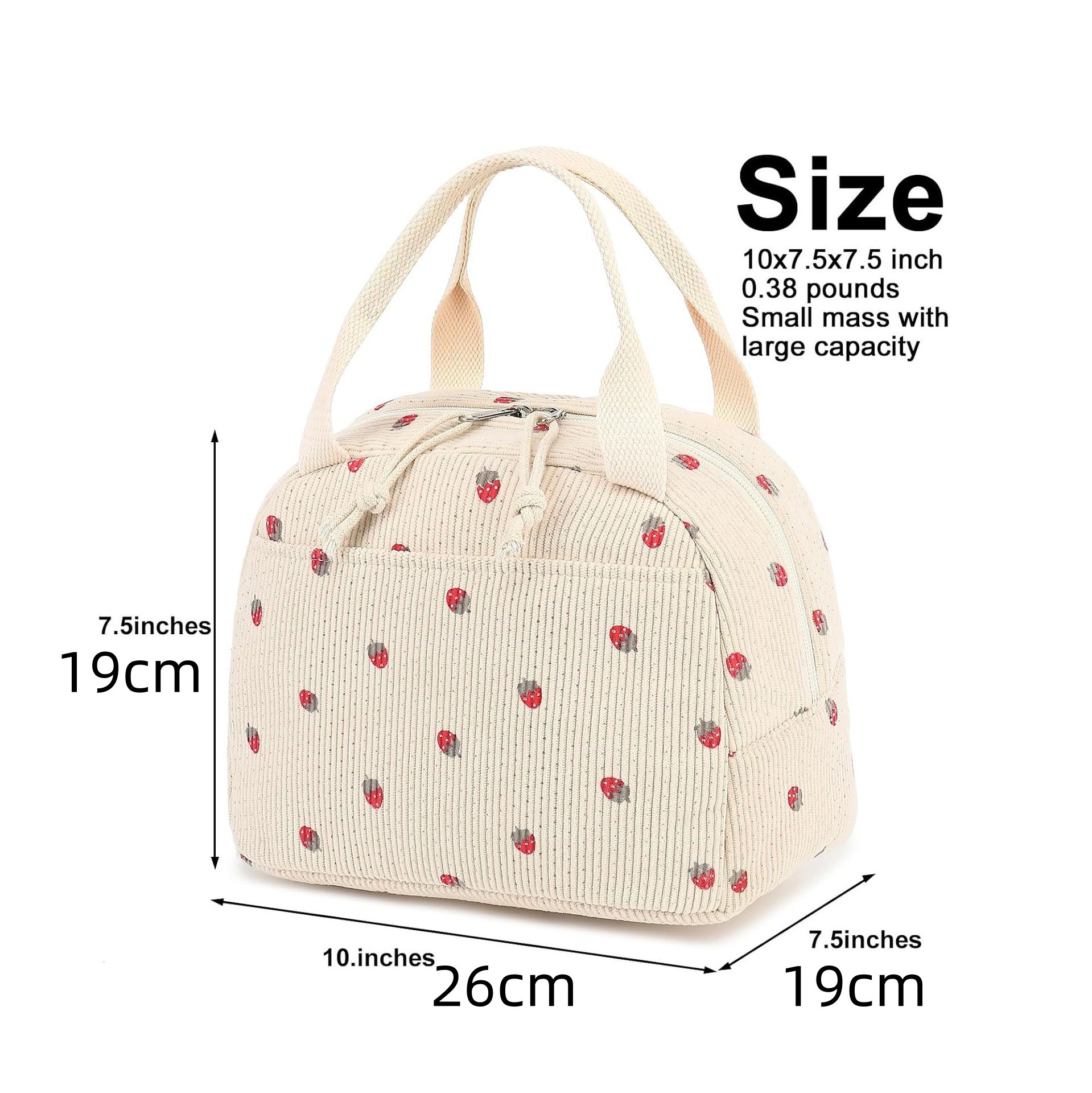 Custom Stylish Corduroy Lunch Thermal Bags