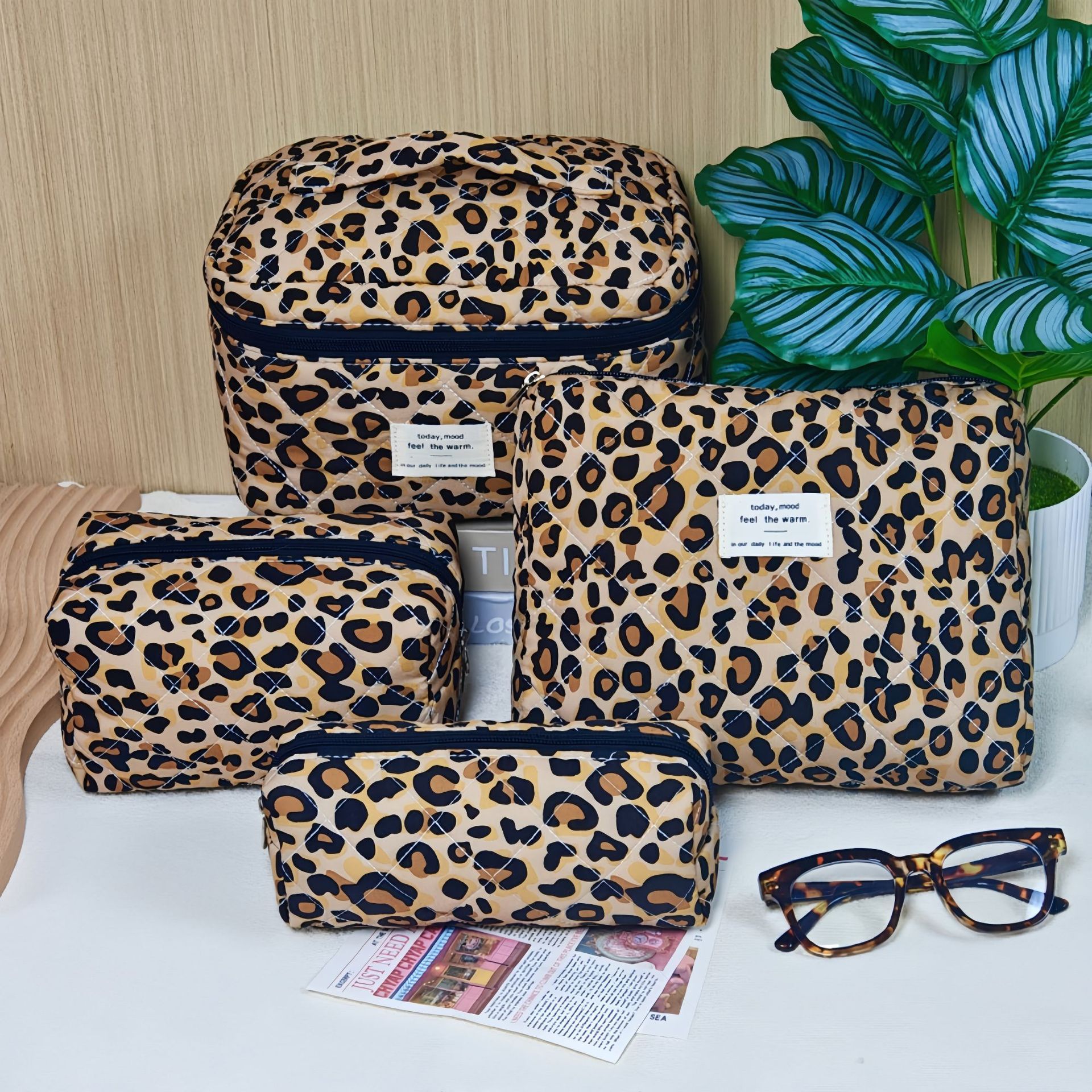 Leopard Print Travel Organizer Set