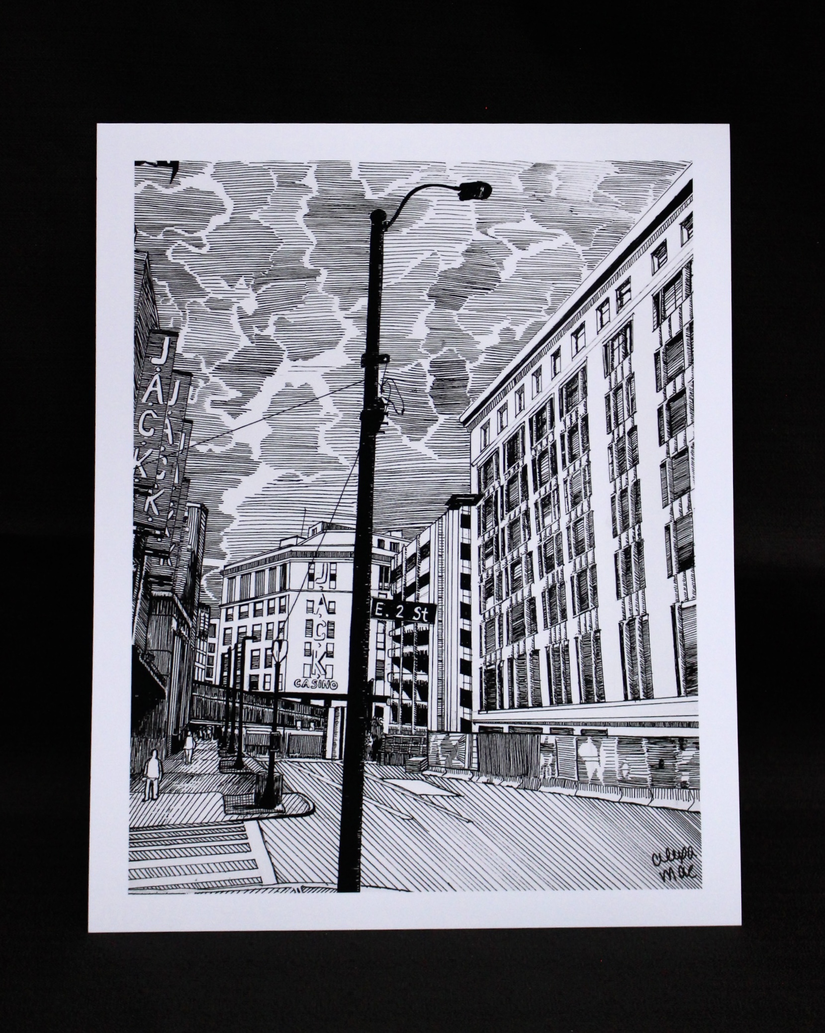 "Black and white city" Giclee Art Print