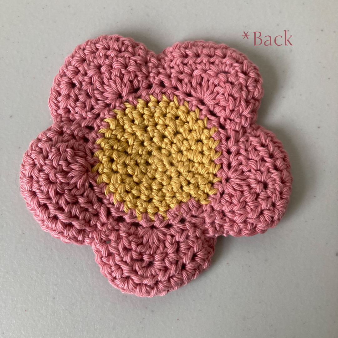 Preppy Flower Crocheted Coasters