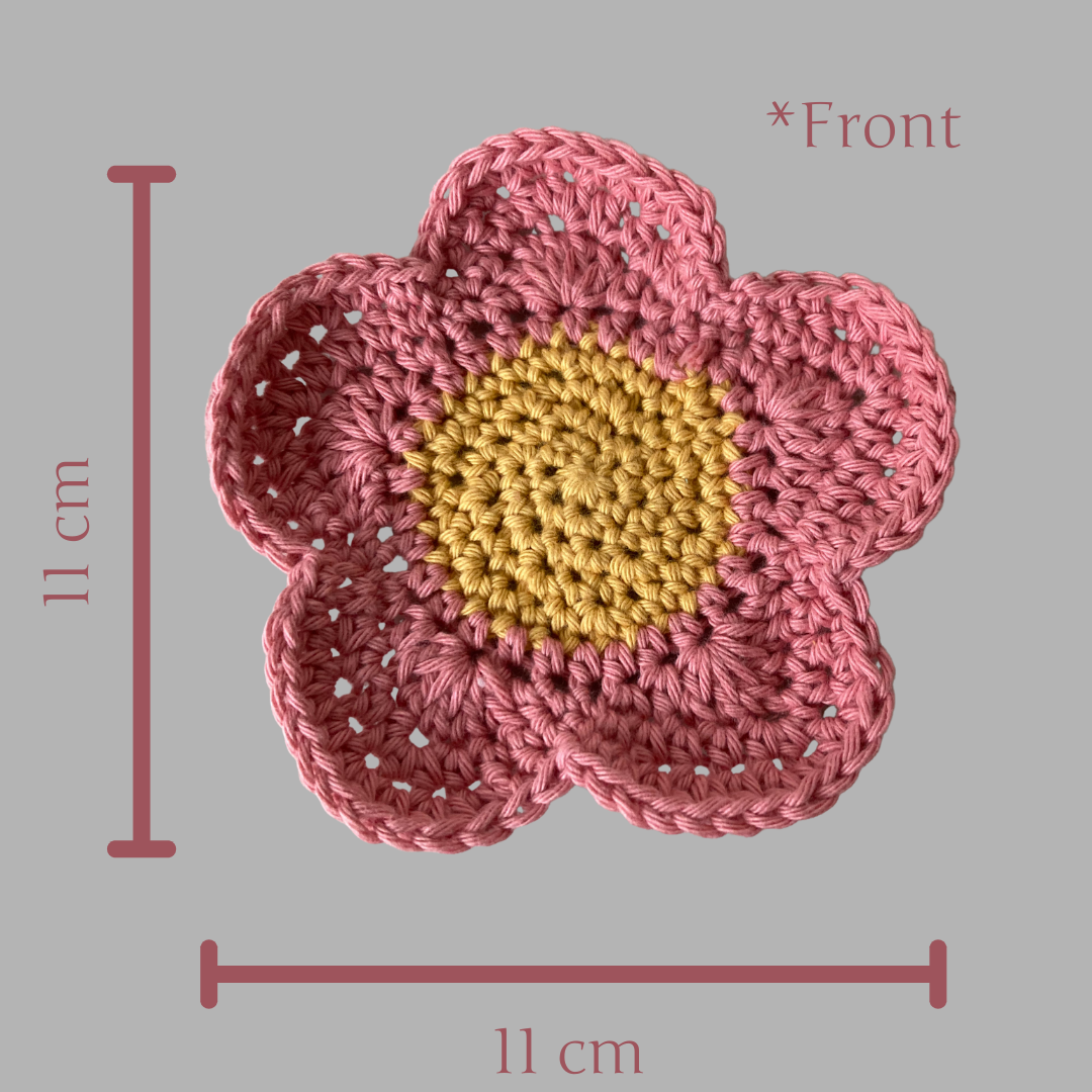 Preppy Flower Crocheted Coasters