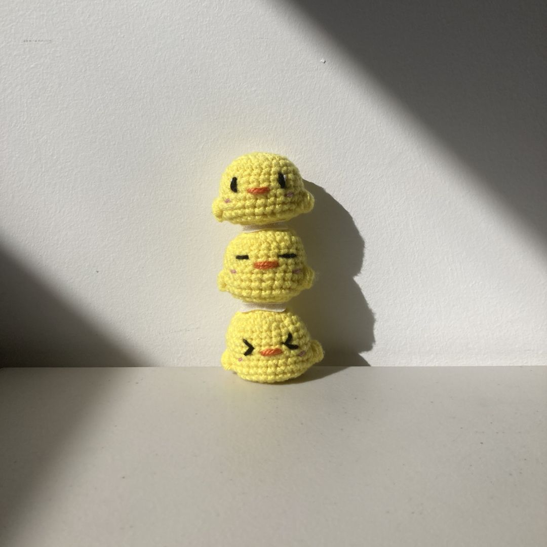 Crocheted Stackable Chicks Trio Set