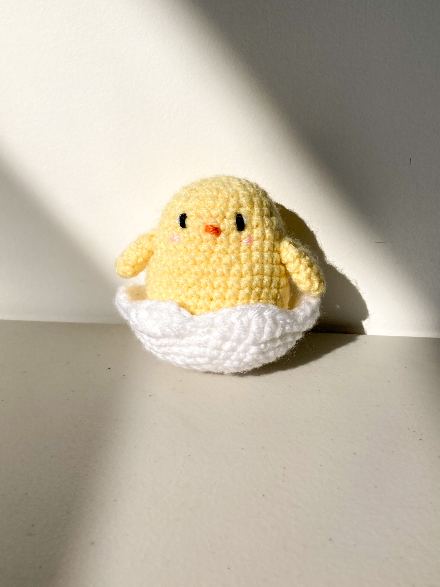 Crocheted Chick with Detachable Egg Shell