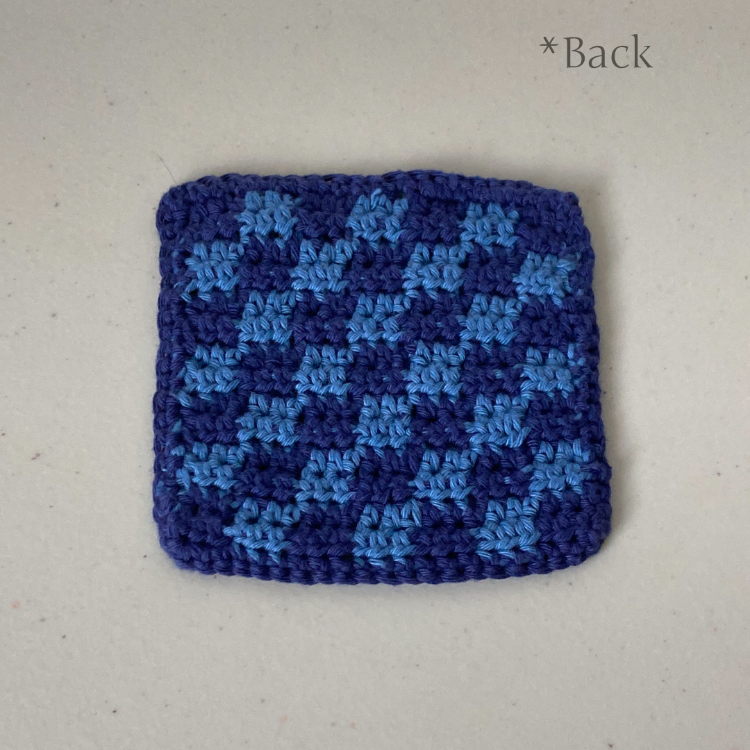 Checkered Crochet Coasters