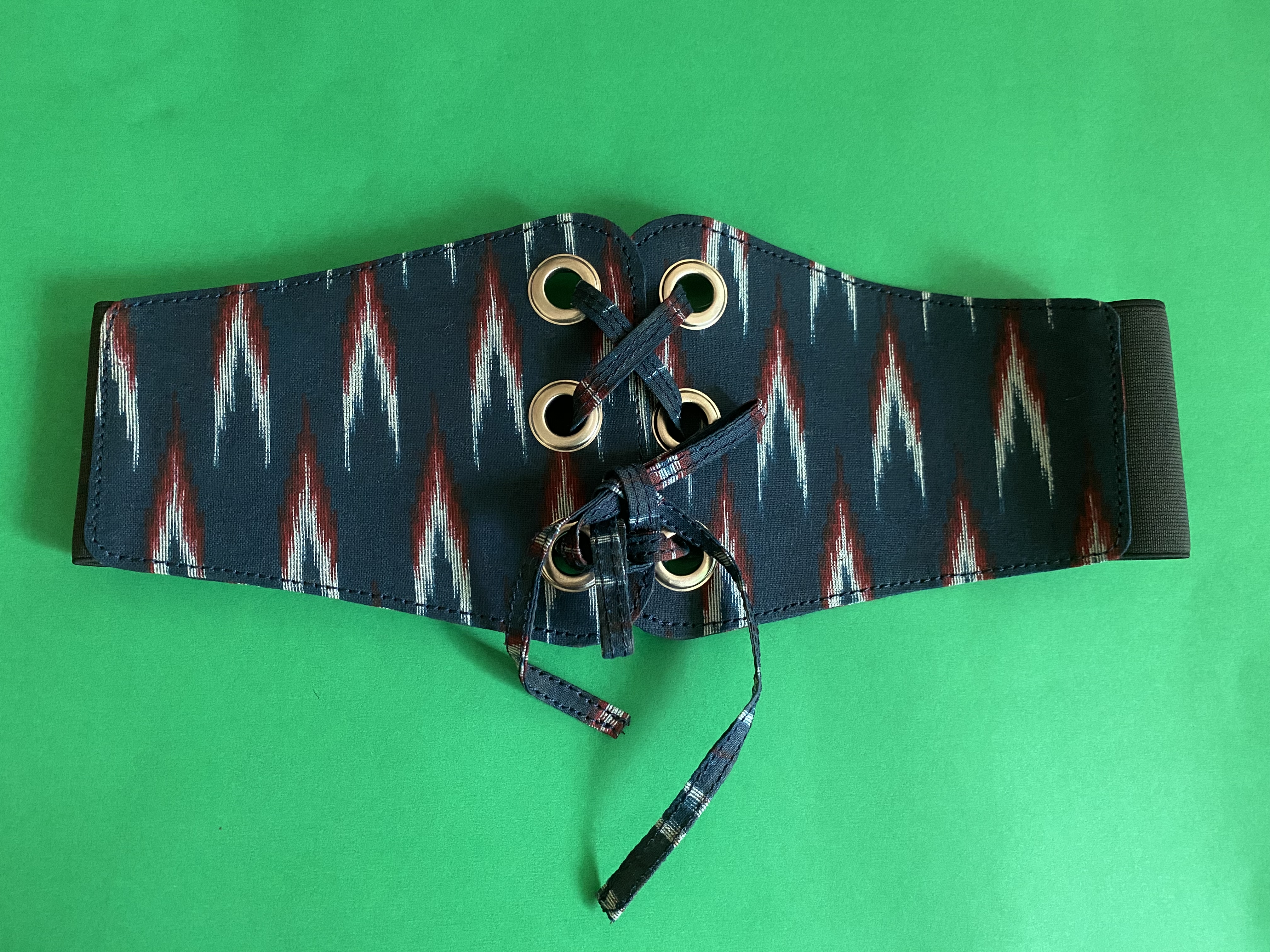 Indigo Ikat Corset Belt