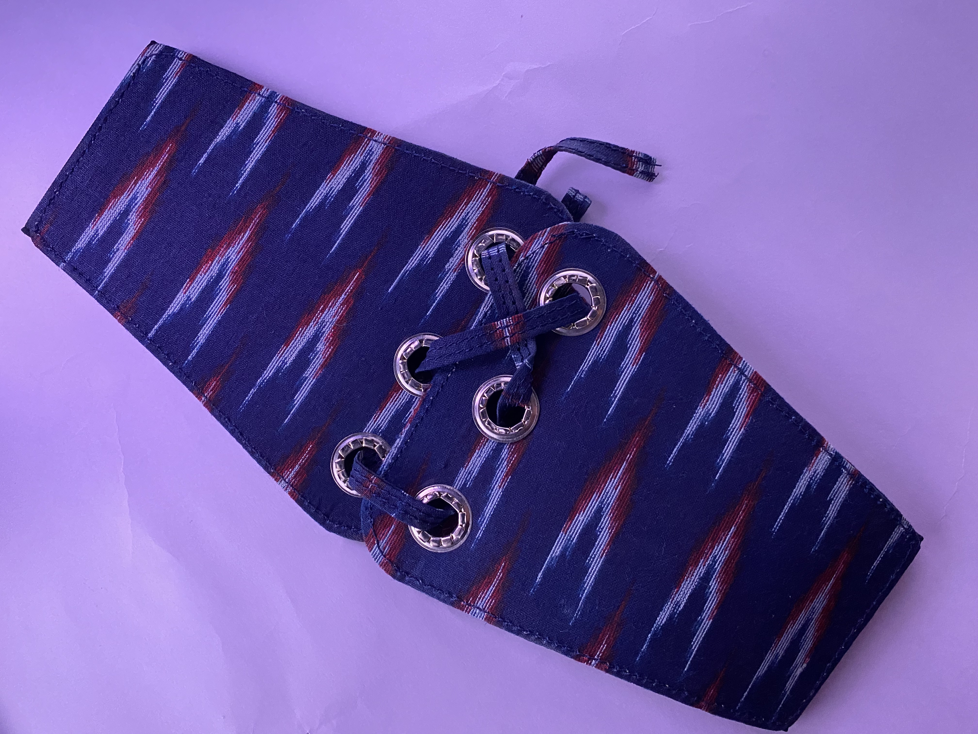 Indigo Ikat Corset Belt