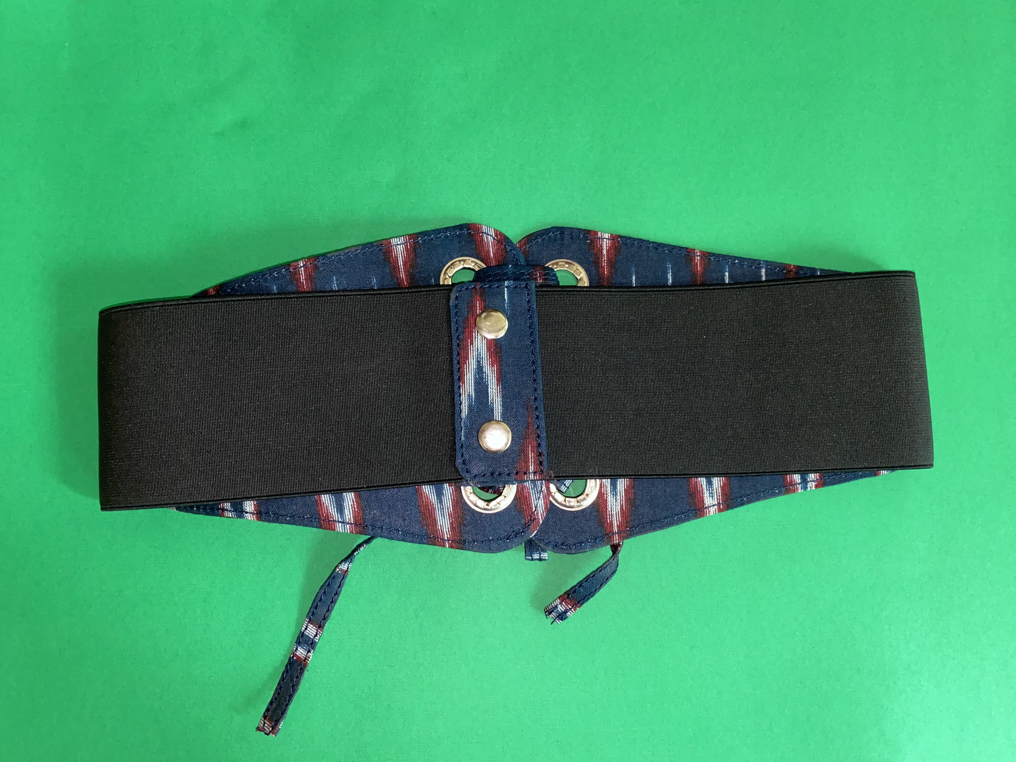 Indigo Ikat Corset Belt