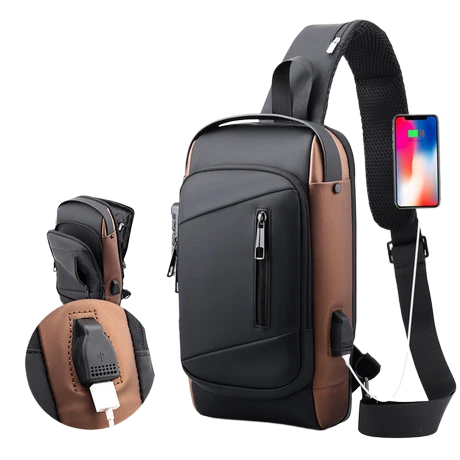 Men's Chest Sling Bag with USB Charging Port