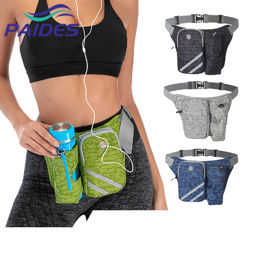 Sports Waist Pack with Water Bottle Holder Water Resistant Sport Fanny Pack for Hiking Running and Fitness Use