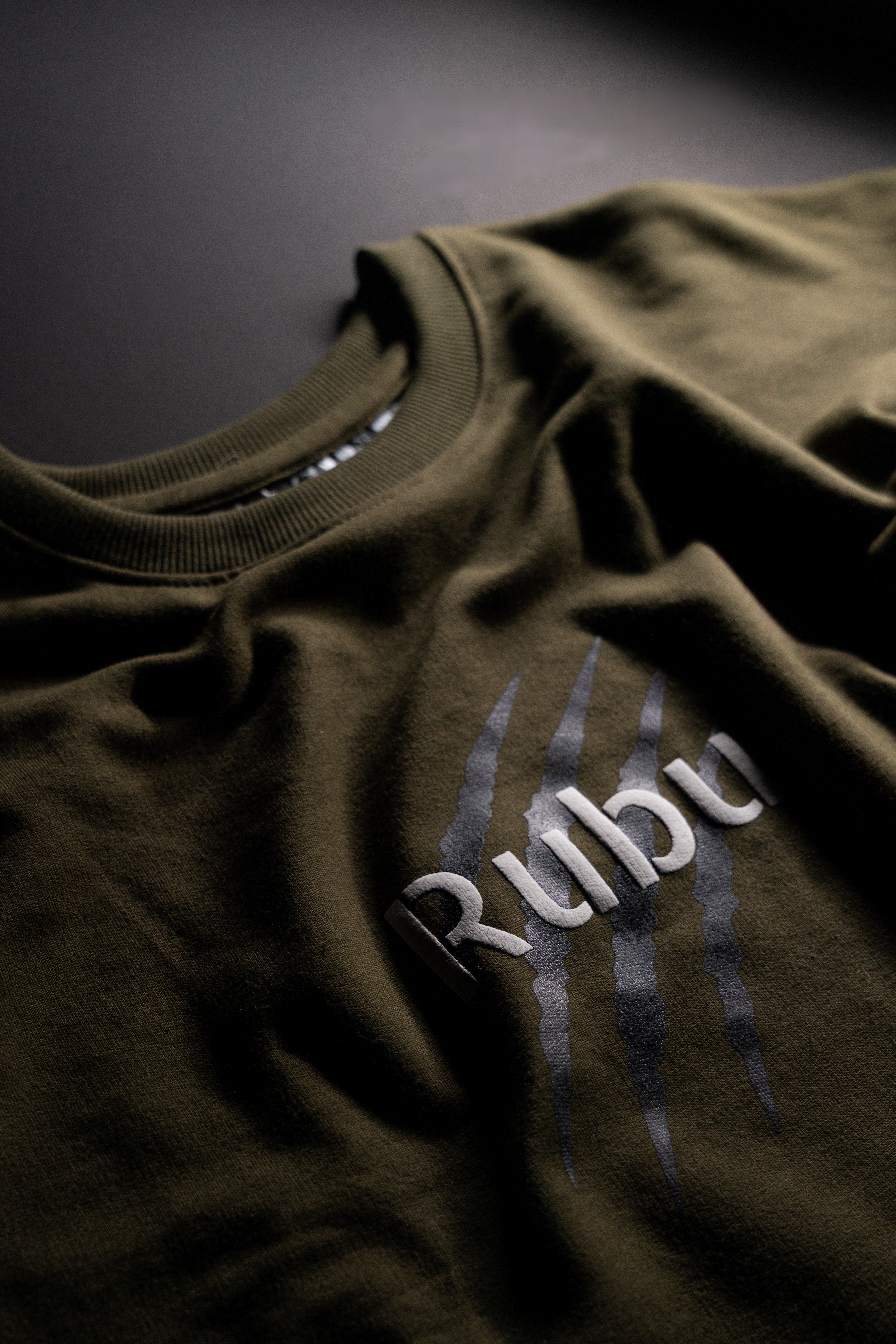 Olive Green Wolf Oversized T-Shirt