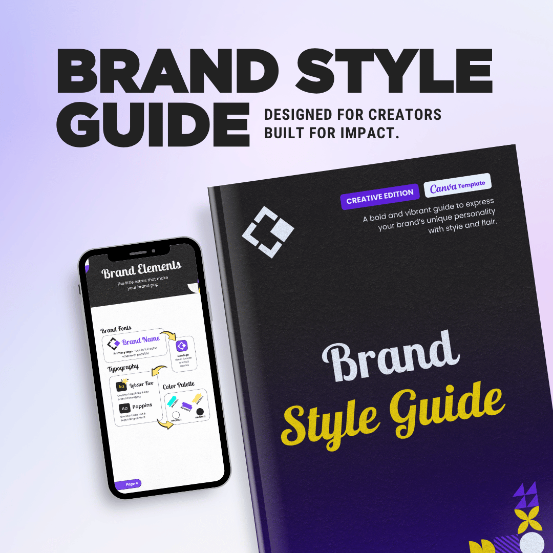 Creative Brand Style Guide Template for Canva – Artistic & Bold Design