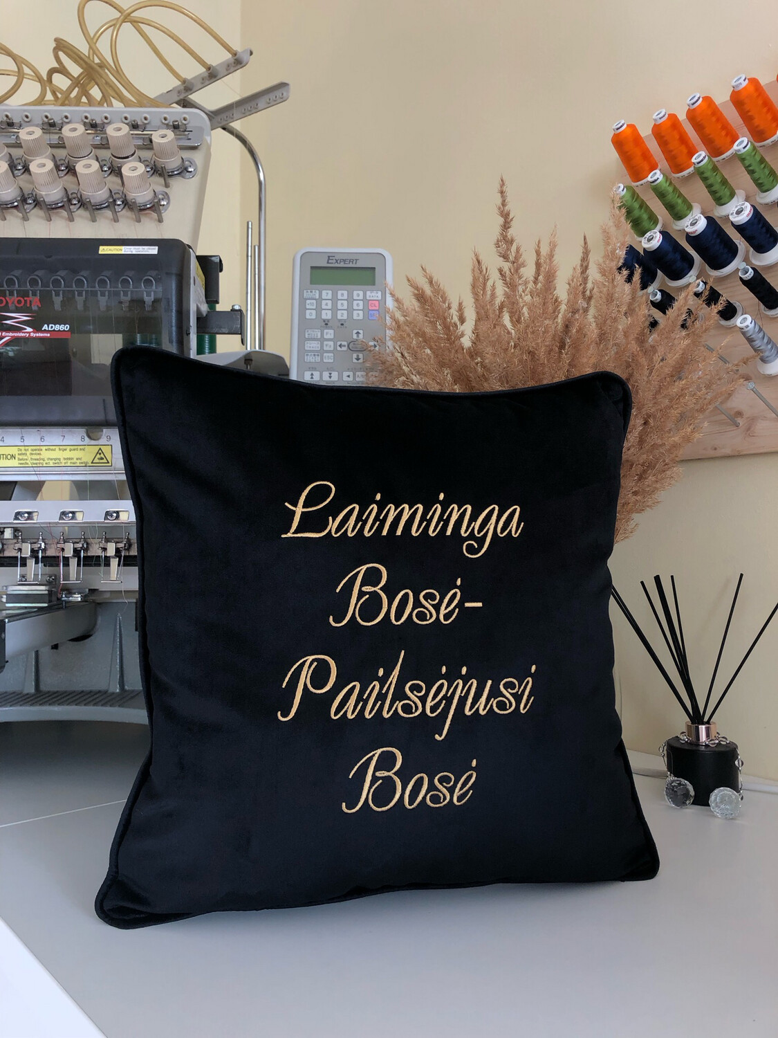 Siuvinėta pagalvėlė "Laiminga Bosė"