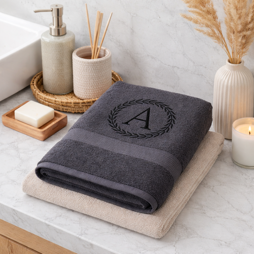 Rankšluostis su inicialu "Simple"