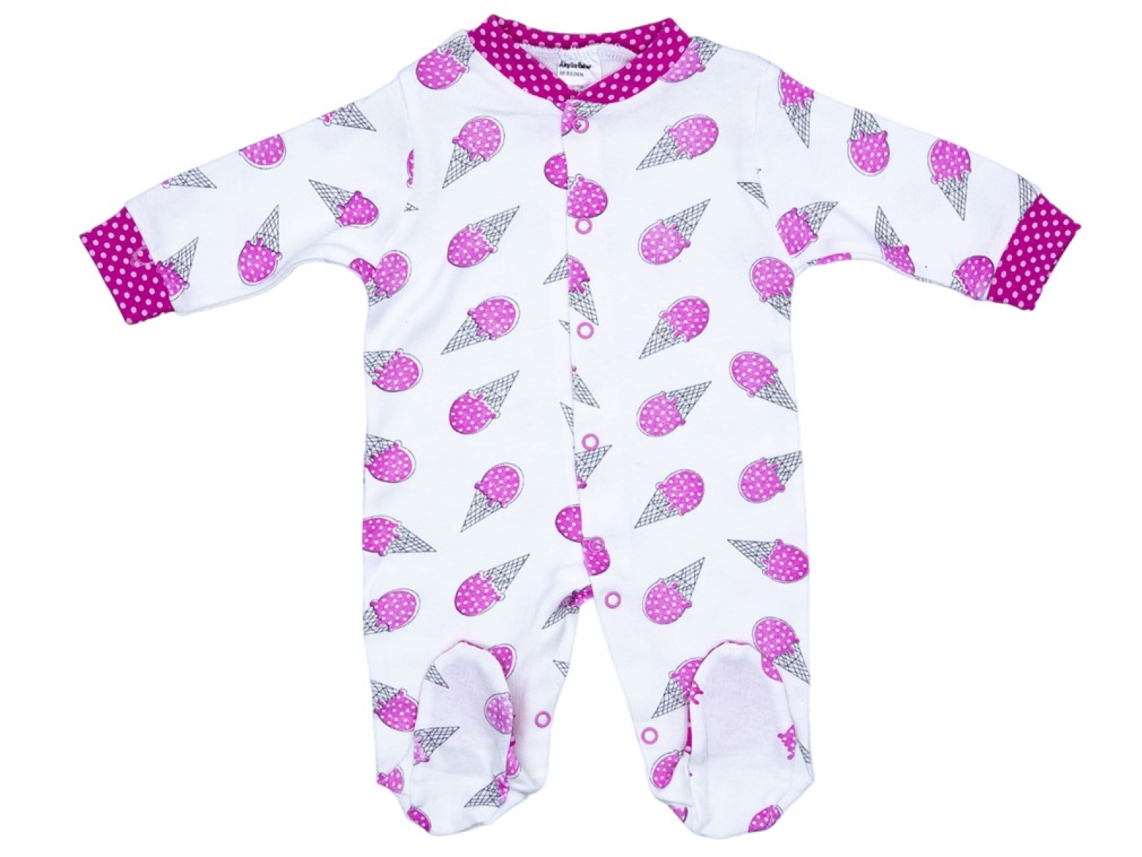 Grenouillère bébé motif glace couleur FUCHSIA