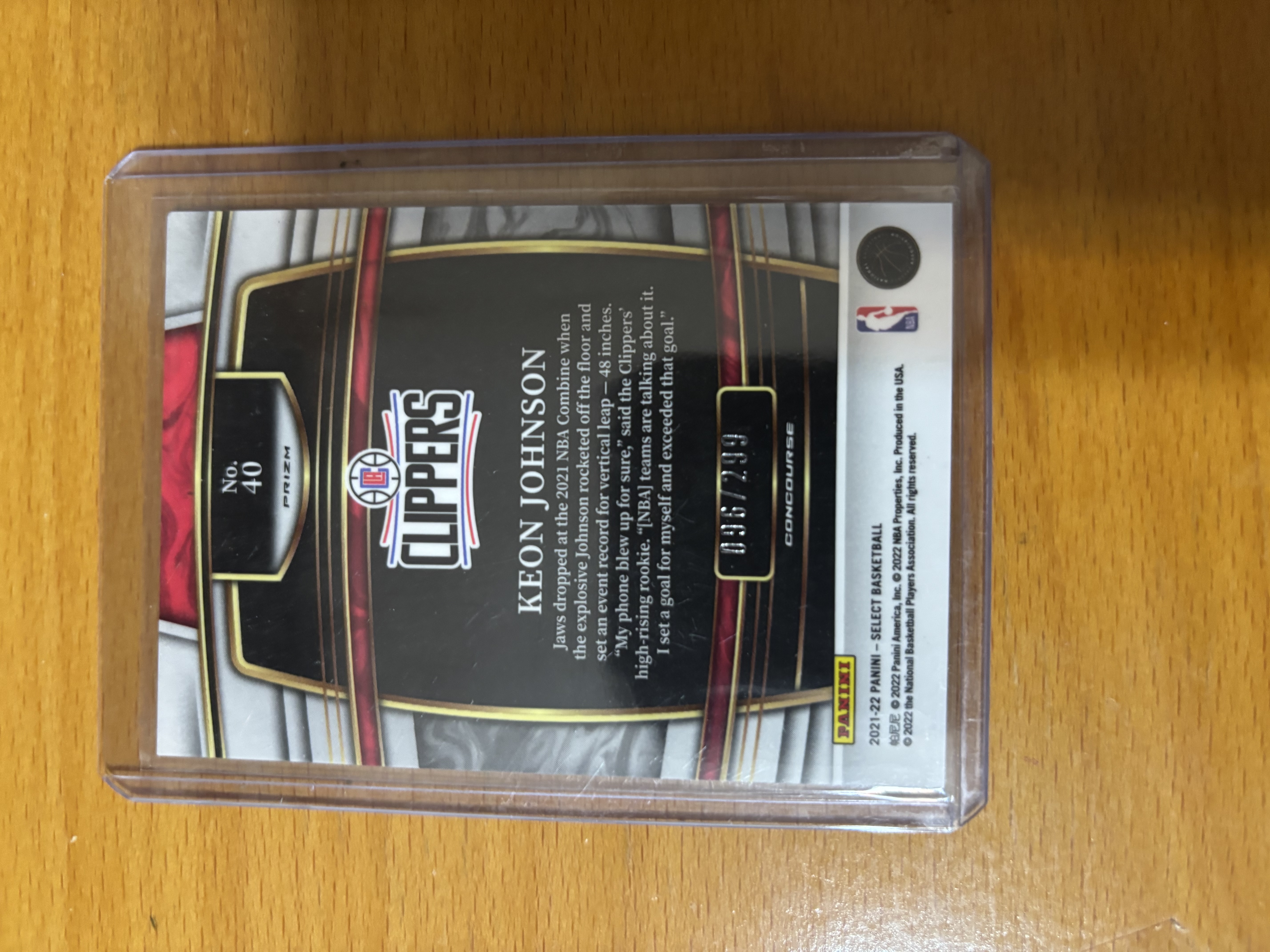 Keon Johnson LA Clippers Basketball Trading Card