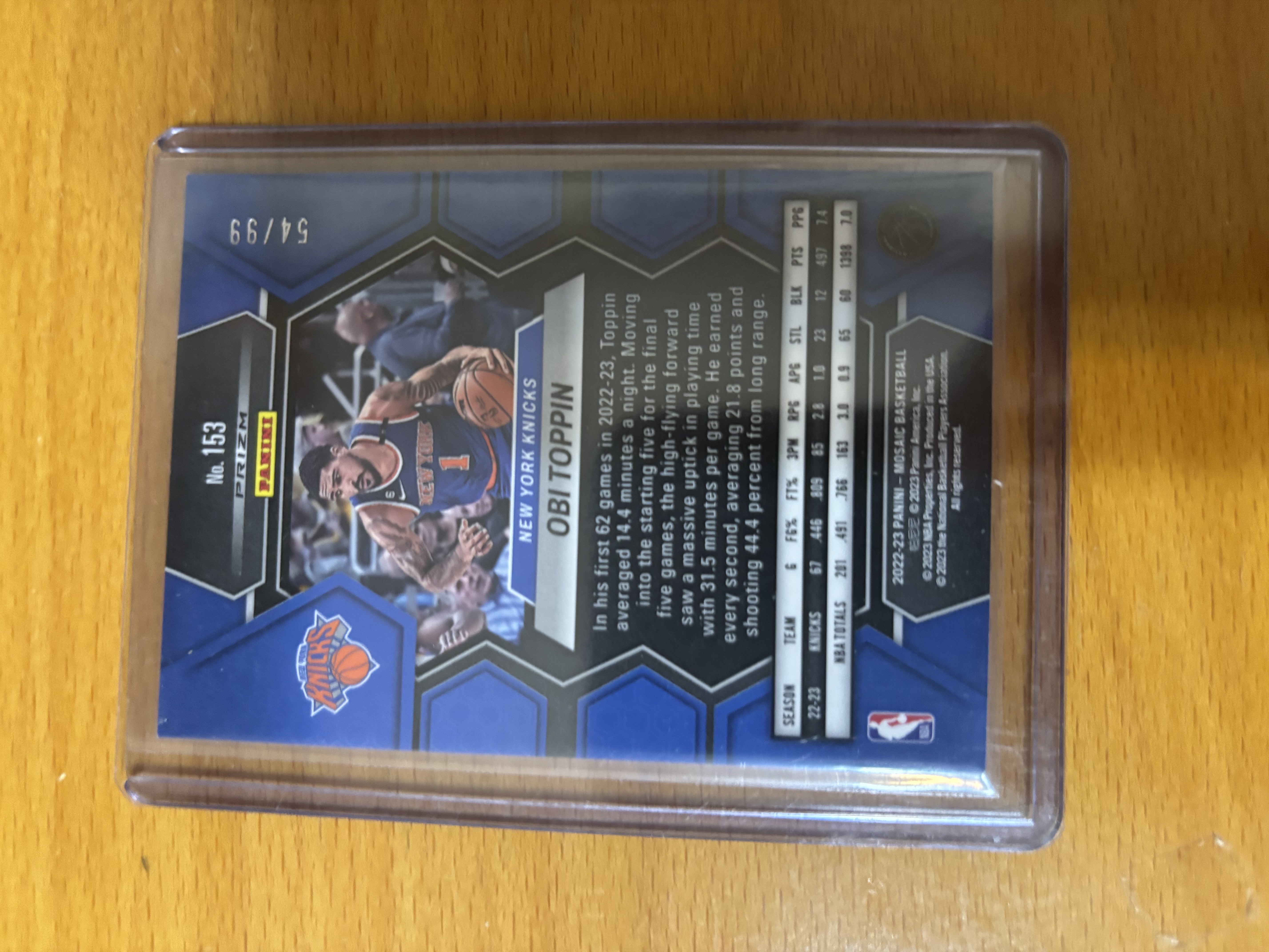 Obi Toppin Panini Basketball Card