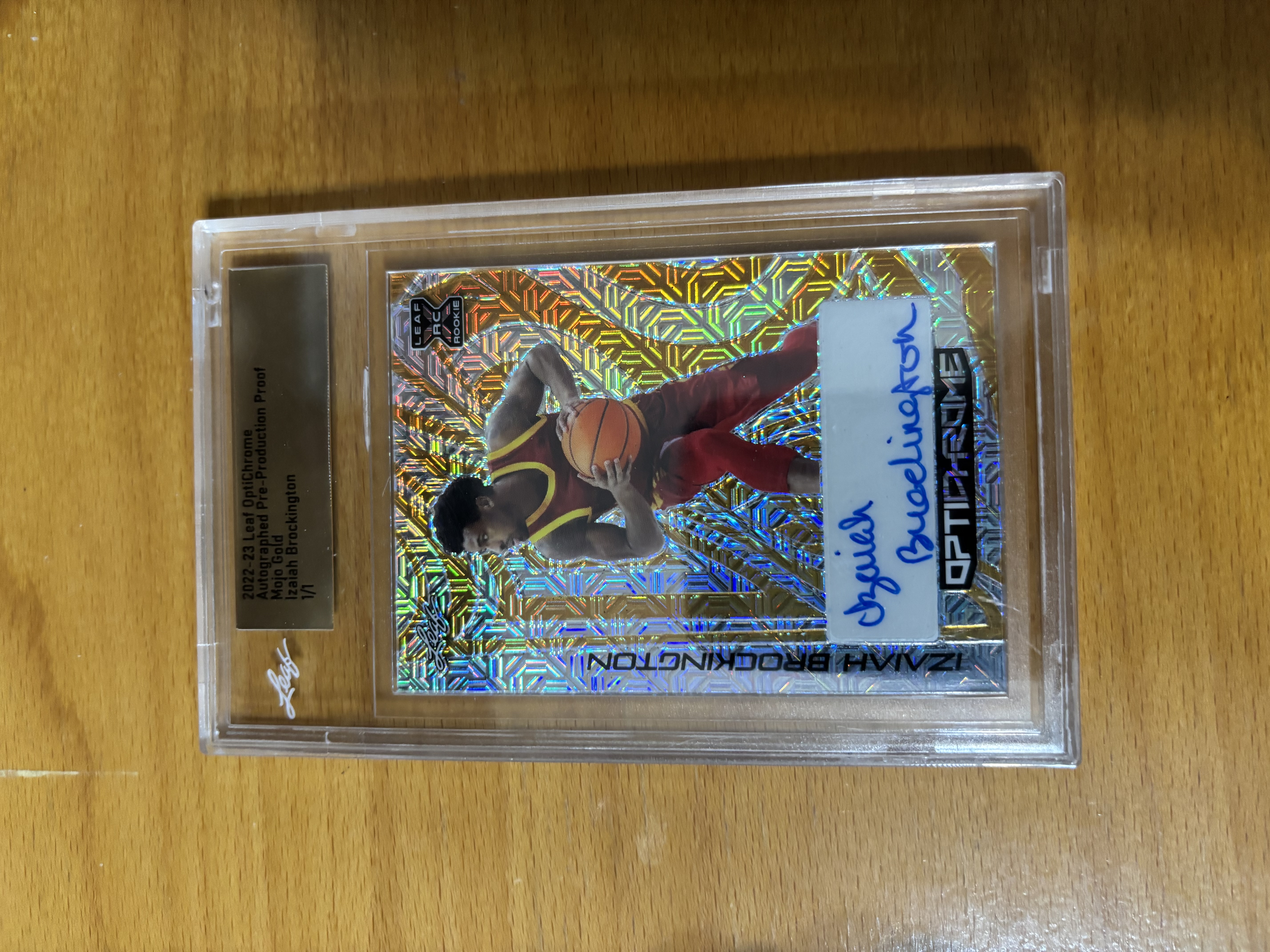Izayah Brockington Autographed Basketball Trading Card