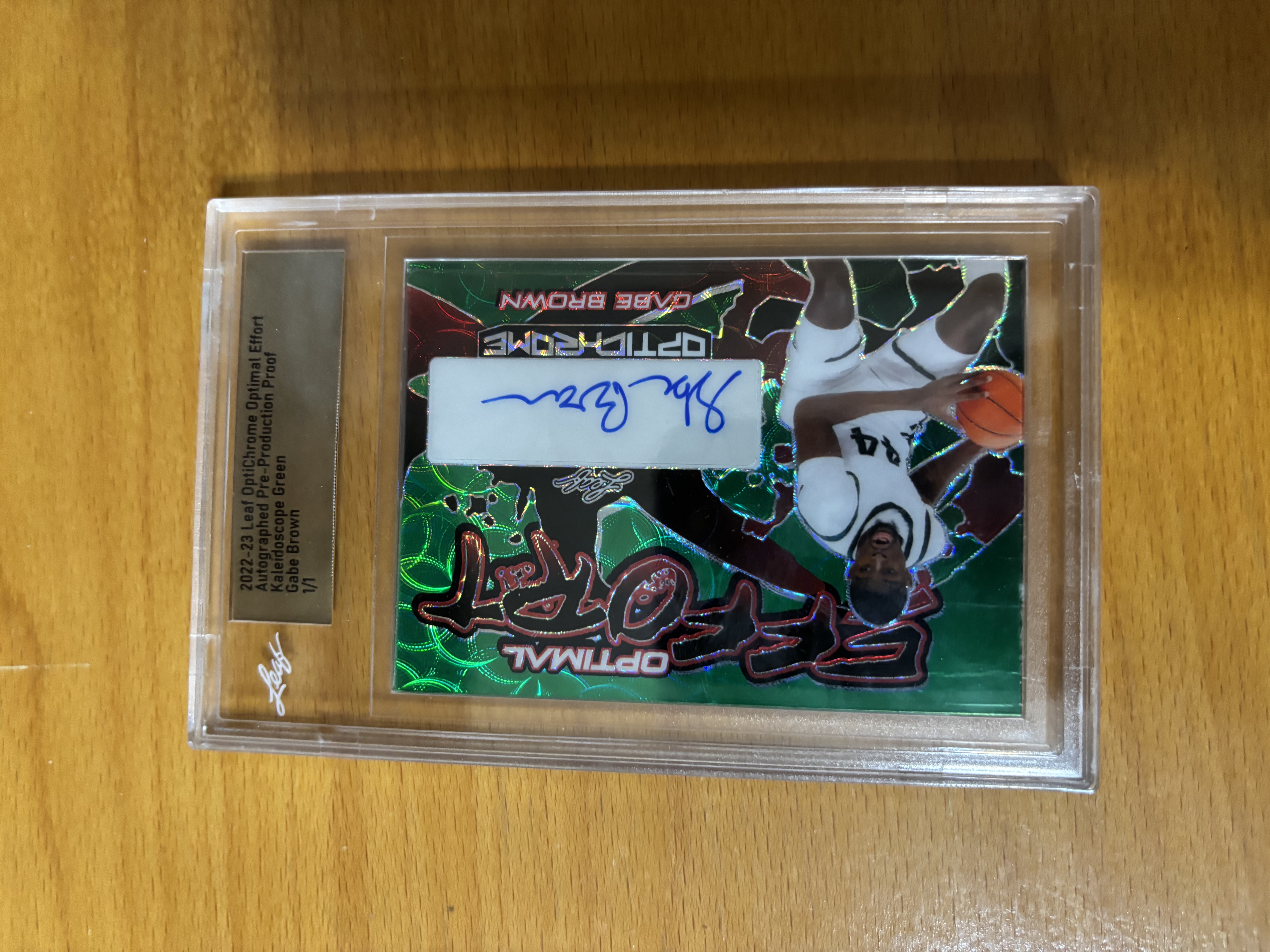 OptiMAL Optigraphs Gabe Brown Autographed Trading Card