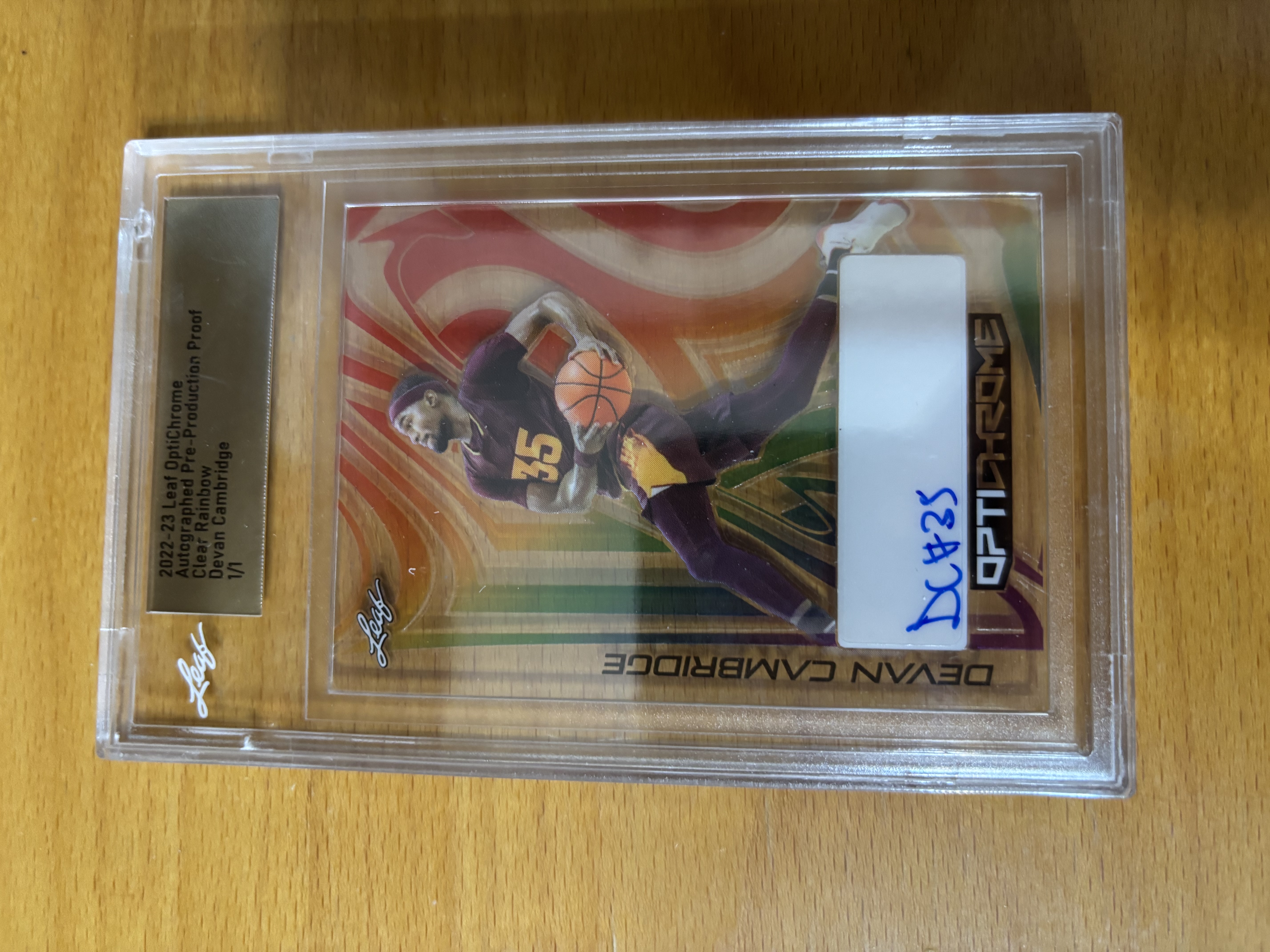 Devan Cambridge Opti-Chrome Sports Trading Card