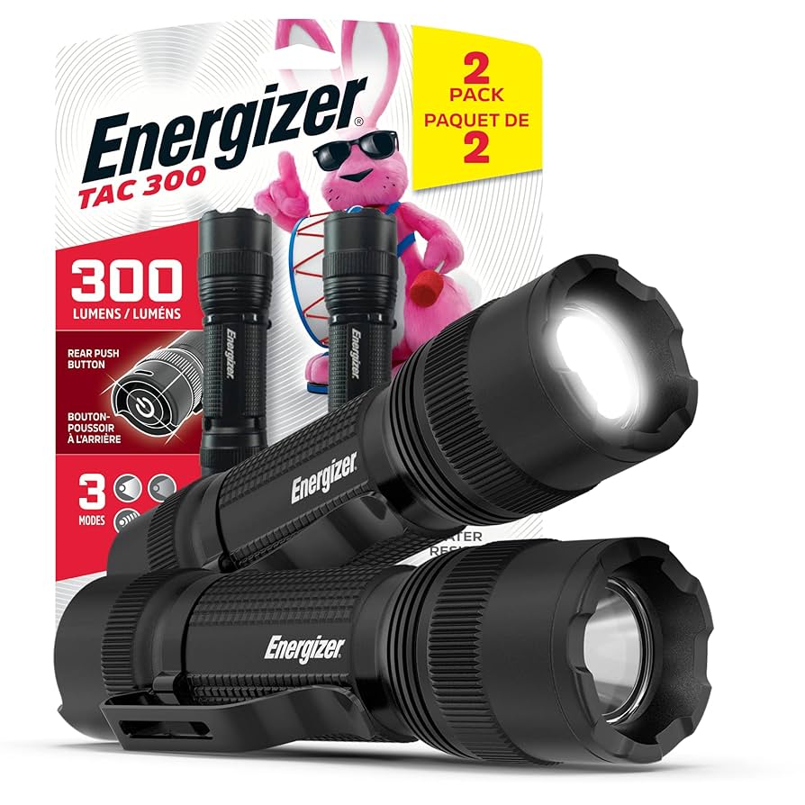 Energizer TAC 300 LED Flashlight, 2 Pack
